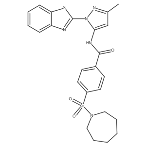 4-(azepan-1-ylsulfonyl)-N-(1-(benzo[d]thiazol-2-yl)-3-methyl-1H-pyrazol-5-yl)benzamide Structure