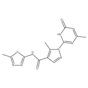 5-methyl-N-(5-methyl-1,3,4-thiadiazol-2-yl)-1-(4-methyl-6-oxo-1,6-dihydropyrimidin-2-yl)-1H-pyrazole-4-carboxamide Structure