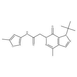 2-(1-(tert-butyl)-4-methyl-7-oxo-1H-pyrazolo[3,4-d]pyridazin-6(7H)-yl)-N-(5-methylisoxazol-3-yl)acetamide结构式