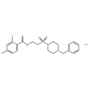 N-(2-((4-benzylpiperazin-1-yl)sulfonyl)ethyl)-2,4-difluorobenzamide hydrochloride结构式