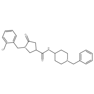 N-(1-benzylpiperidin-4-yl)-1-(2-chlorobenzyl)-5-oxopyrrolidine-3-carboxamide结构式