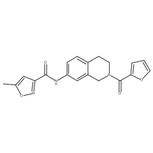 N-(2-(furan-2-carbonyl)-1,2,3,4-tetrahydroisoquinolin-7-yl)-5-methylisoxazole-3-carboxamide结构式