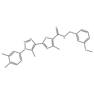 2-(1-(3,4-dimethylphenyl)-5-methyl-1H-1,2,3-triazol-4-yl)-N-(3-methoxybenzyl)-4-methylthiazole-5-carboxamide Structure