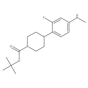 4-(2-Fluoro-4-methylamino-phenyl)piperazine-1-carboxylic acid tert-butyl ester Structure