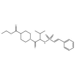 Ethyl 1-[3-methyl-2-(2-phenylethenesulfonamido)butanoyl]piperidine-4-carboxylate Structure