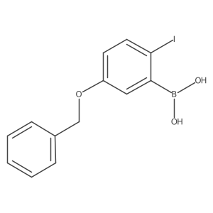 2-Iodo-5-(phenylmethoxy)phenylboronic acid结构式