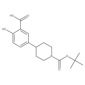 5-{1-[(Tert-butoxy)carbonyl]piperidin-4-yl}-2-hydroxybenzoic acid Structure