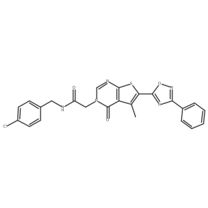 N-(4-chlorobenzyl)-2-(5-methyl-4-oxo-6-(3-phenyl-1,2,4-oxadiazol-5-yl)thieno[2,3-d]pyrimidin-3(4H)-yl)acetamide Structure