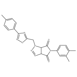 5-(3,4-dimethylphenyl)-1-((3-(p-tolyl)-1,2,4-oxadiazol-5-yl)methyl)-1,6a-dihydropyrrolo[3,4-d][1,2,3]triazole-4,6(3aH,5H)-dione结构式