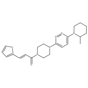 (E)-3-(furan-2-yl)-1-(4-(6-(2-methylpiperidin-1-yl)pyridazin-3-yl)piperazin-1-yl)prop-2-en-1-one结构式
