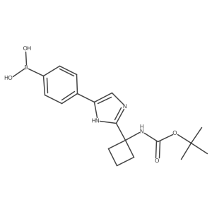[4-[2-[1-[(2-methylpropan-2-yl)oxycarbonylamino]cyclobutyl]-1H-imidazol-5-yl]phenyl]boronic acid Structure