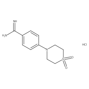 4-(1,1-Dioxo-1lambda6-thiomorpholin-4-yl)benzene-1-carboximidamide hydrochloride结构式