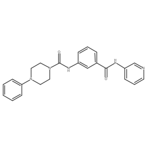 4-phenyl-N-[3-(pyridin-3-ylcarbamoyl)phenyl]piperazine-1-carboxamide结构式
