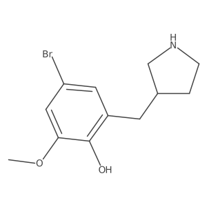 4-Bromo-2-methoxy-6-[(pyrrolidin-3-yl)methyl]phenol结构式