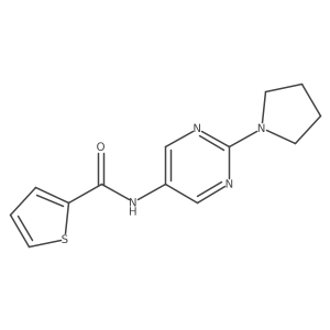 N-[2-(pyrrolidin-1-yl)pyrimidin-5-yl]thiophene-2-carboxamide结构式
