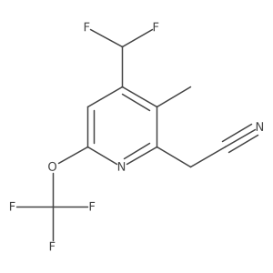 2-(4-(Difluoromethyl)-3-methyl-6-(trifluoromethoxy)pyridin-2-yl)acetonitrile结构式