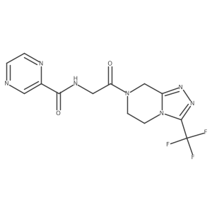 N-{2-oxo-2-[3-(trifluoromethyl)-5,6-dihydro[1,2,4]triazolo[4,3-a]pyrazin-7(8H)-yl]ethyl}-2-pyrazinecarboxamide Structure