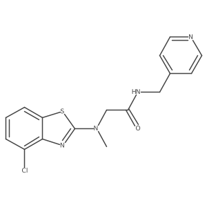 2-((4-chlorobenzo[d]thiazol-2-yl)(methyl)amino)-N-(pyridin-4-ylmethyl)acetamide结构式