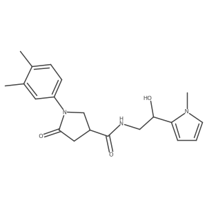 1-(3,4-dimethylphenyl)-N-(2-hydroxy-2-(1-methyl-1H-pyrrol-2-yl)ethyl)-5-oxopyrrolidine-3-carboxamide结构式