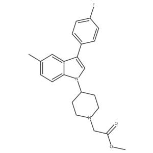 1-Piperidineacetic acid,4-[3-(4-fluorophenyl)-5-methyl-1h-indol-1-yl]-,methyl ester Structure
