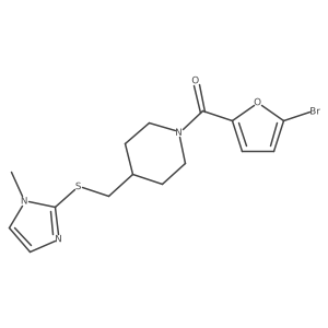 (5-bromofuran-2-yl)(4-(((1-methyl-1H-imidazol-2-yl)thio)methyl)piperidin-1-yl)methanone Structure