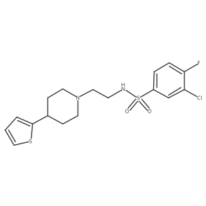 3-chloro-4-fluoro-N-(2-(4-(thiophen-2-yl)piperidin-1-yl)ethyl)benzenesulfonamide Structure