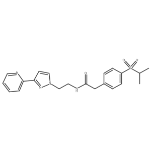2-(4-(isopropylsulfonyl)phenyl)-N-(2-(3-(pyridin-2-yl)-1H-pyrazol-1-yl)ethyl)acetamide Structure
