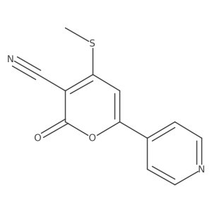 4-(methylthio)-2-oxo-6-(pyridin-4-yl)-2H-pyran-3-carbonitrile结构式