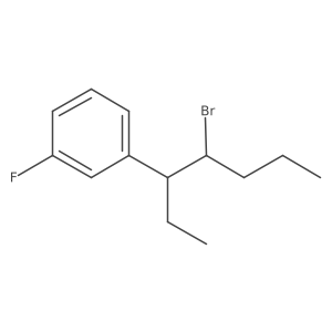 Benzene, 1-(2-bromo-1-ethylpentyl)-3-fluoro-结构式