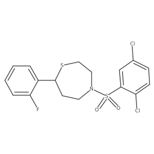 4-((2,5-Dichlorophenyl)sulfonyl)-7-(2-fluorophenyl)-1,4-thiazepane结构式