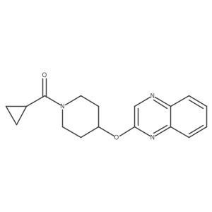 Cyclopropyl(4-(quinoxalin-2-yloxy)piperidin-1-yl)methanone结构式
