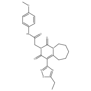 2-[4-(5-ethyl-1,2,4-oxadiazol-3-yl)-1,3-dioxo-3,5,6,7,8,9-hexahydropyrimido[1,6-a]azepin-2(1H)-yl]-N-(4-methoxyphenyl)acetamide结构式