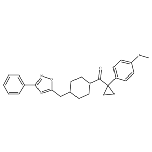 1-{[1-(4-Methoxyphenyl)cyclopropyl]carbonyl}-4-[(3-phenyl-1,2,4-oxadiazol-5-yl)methyl]piperidine结构式