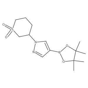 3-(4-(4,4,5,5-Tetramethyl-1,3,2-dioxaborolan-2-yl)-1H-pyrazol-1-yl)tetrahydro-2H-thiopyran 1,1-dioxide结构式