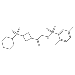 N-(2-(3-(cyclohexylsulfonyl)azetidin-1-yl)-2-oxoethyl)-2,5-dimethylbenzenesulfonamide结构式