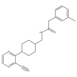 N-((1-(3-cyanopyrazin-2-yl)piperidin-4-yl)methyl)-2-(m-tolyl)acetamide结构式