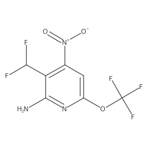 3-(Difluoromethyl)-4-nitro-6-(trifluoromethoxy)pyridin-2-amine Structure