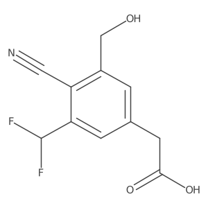 4-Cyano-3-difluoromethyl-5-(hydroxymethyl)phenylacetic acid结构式