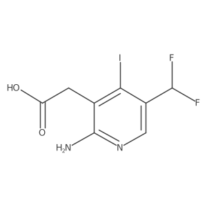 2-(2-Amino-5-(difluoromethyl)-4-iodopyridin-3-yl)acetic acid Structure