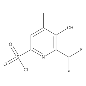 2-(Difluoromethyl)-3-hydroxy-4-methylpyridine-6-sulfonyl chloride结构式