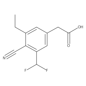4-Cyano-3-difluoromethyl-5-ethylphenylacetic acid结构式