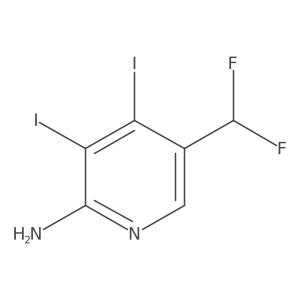 5-(Difluoromethyl)-3,4-diiodopyridin-2-amine结构式