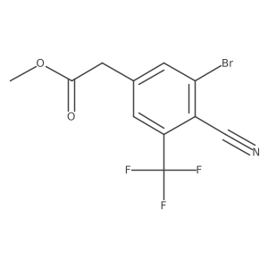 Methyl 3-bromo-4-cyano-5-(trifluoromethyl)phenylacetate结构式