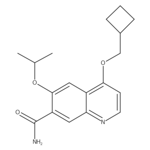4-(Cyclobutylmethoxy)-6-(1-methylethoxy)-7-quinolinecarboxamide结构式