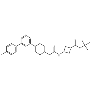 1,1-Dimethylethyl 3-[[2-[4-[5-(4-fluorophenyl)-1,2,4-triazin-3-yl]-1-piperazinyl]acetyl]amino]-1-azetidinecarboxylate结构式