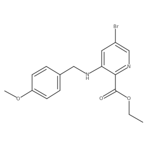 Ethyl 5-bromo-3-((4-methoxybenzyl)amino)picolinate结构式
