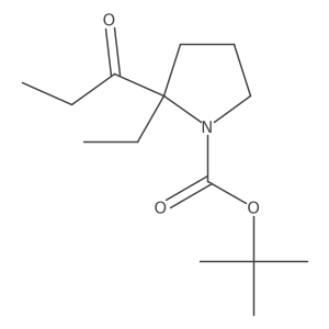 Tert-butyl 2-ethyl-2-propanoylpyrrolidine-1-carboxylate结构式