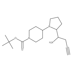 tert-Butyl 4-(2-(1-aminobut-3-yn-1-yl)pyrrolidin-1-yl)piperidine-1-carboxylate Structure