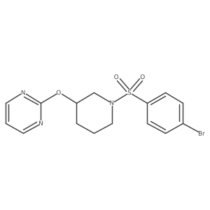 2-((1-((4-Bromophenyl)sulfonyl)piperidin-3-yl)oxy)pyrimidine结构式