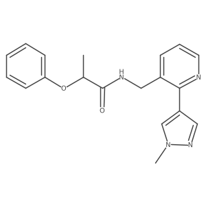 N-((2-(1-methyl-1H-pyrazol-4-yl)pyridin-3-yl)methyl)-2-phenoxypropanamide Structure